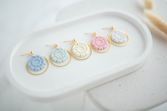 Clay Earrings | Dainty Happy Flowers | Happy Collection