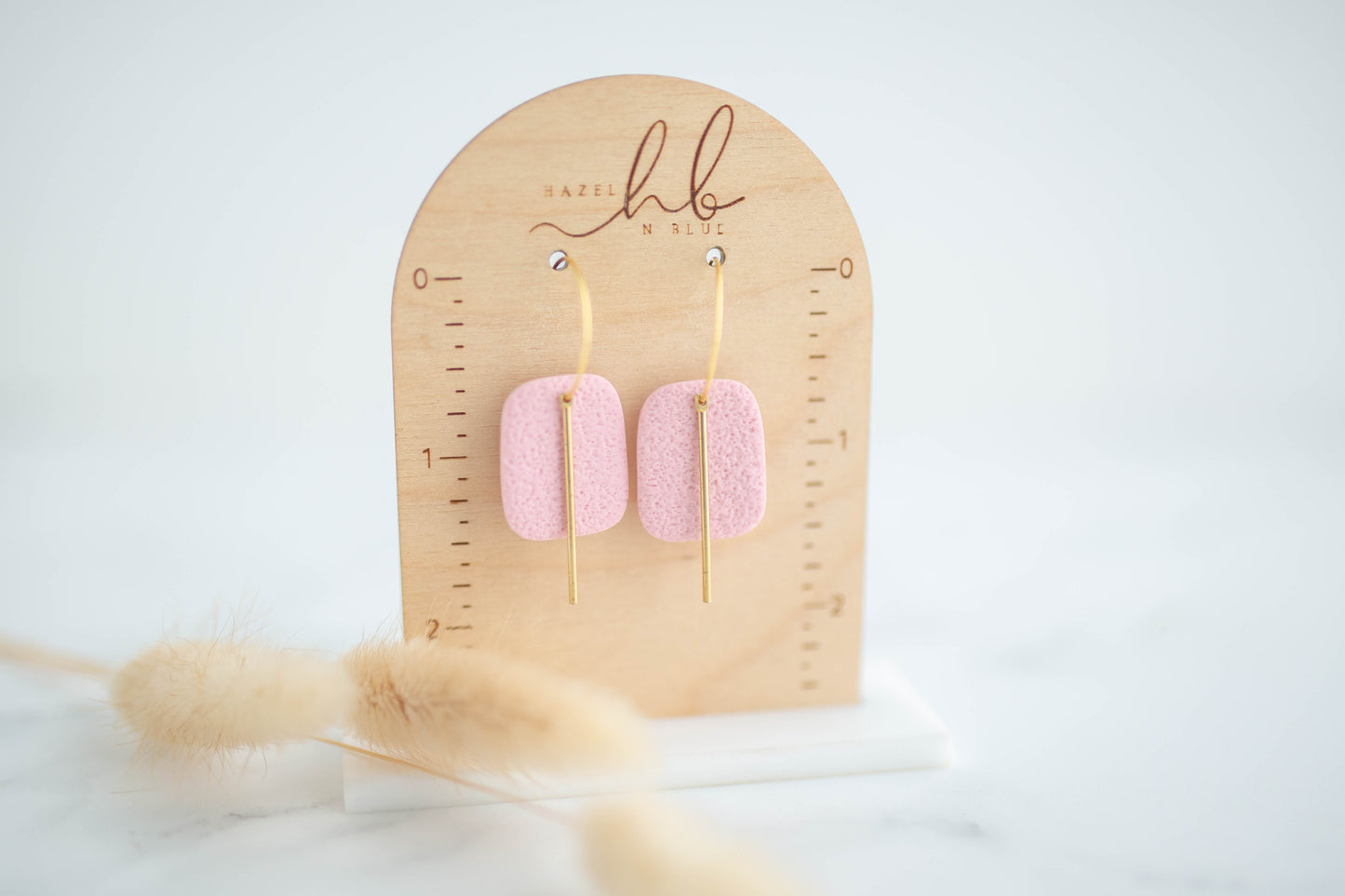 Clay Earrings | Simple Square Hoops | Happy Collection