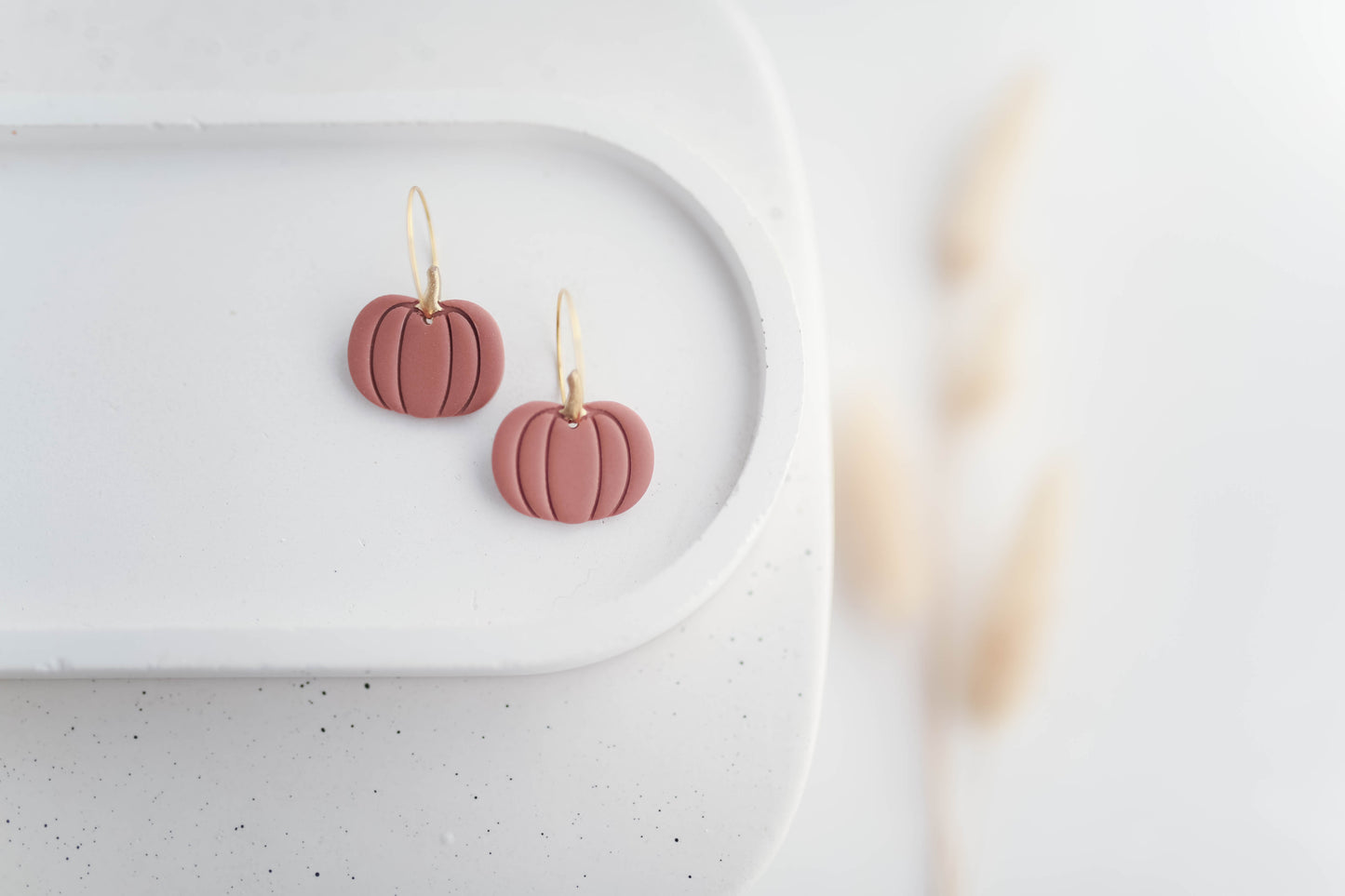 Clay Earrings | Pumpkin Hoops | Autumn Vibes Collection