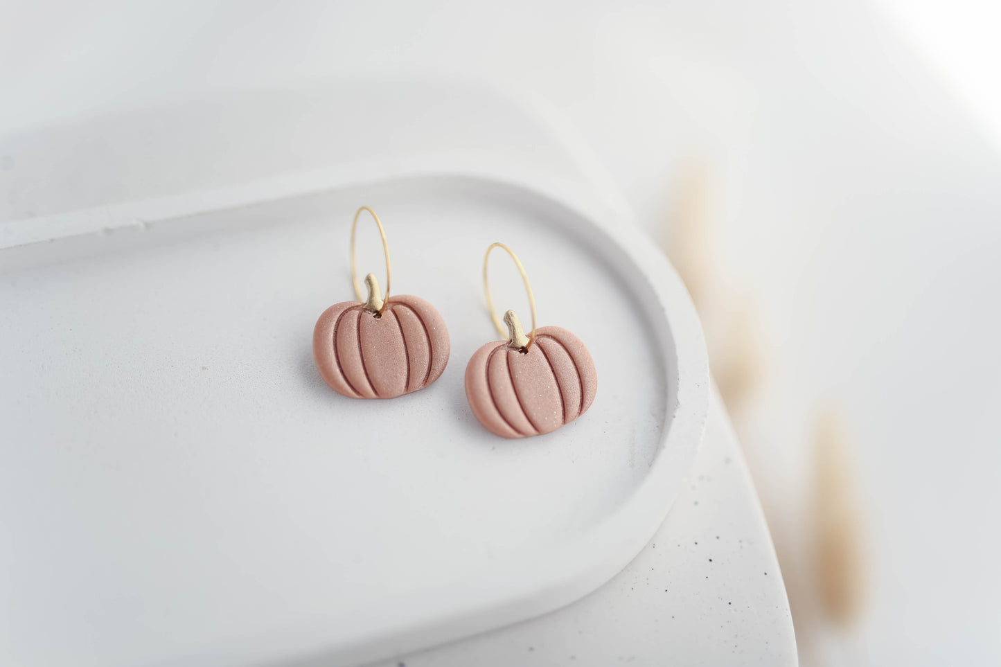 Clay Earrings | Pumpkin Hoops | Autumn Vibes Collection