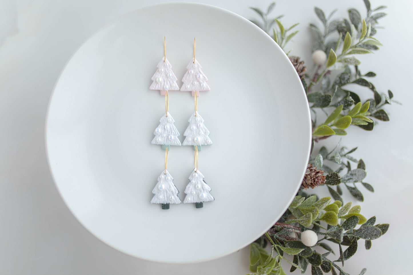 Clay Earrings | Bauble Tree Hoops | Merry Everything