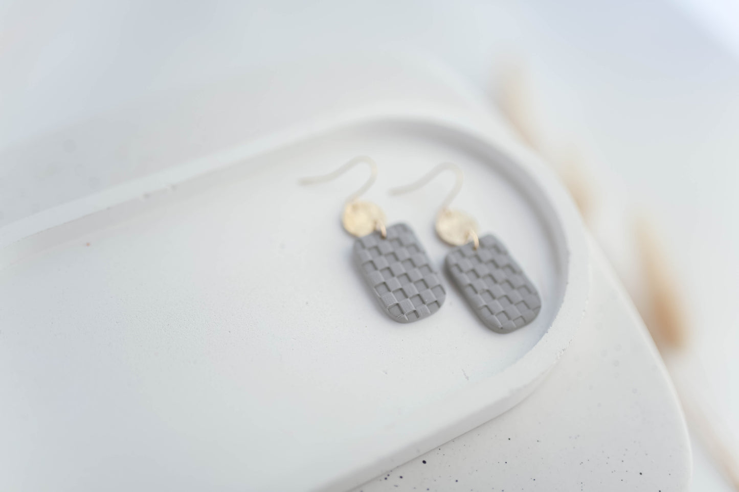 Clay Earrings | Checkered Dangles | Autumn Vibes Collection