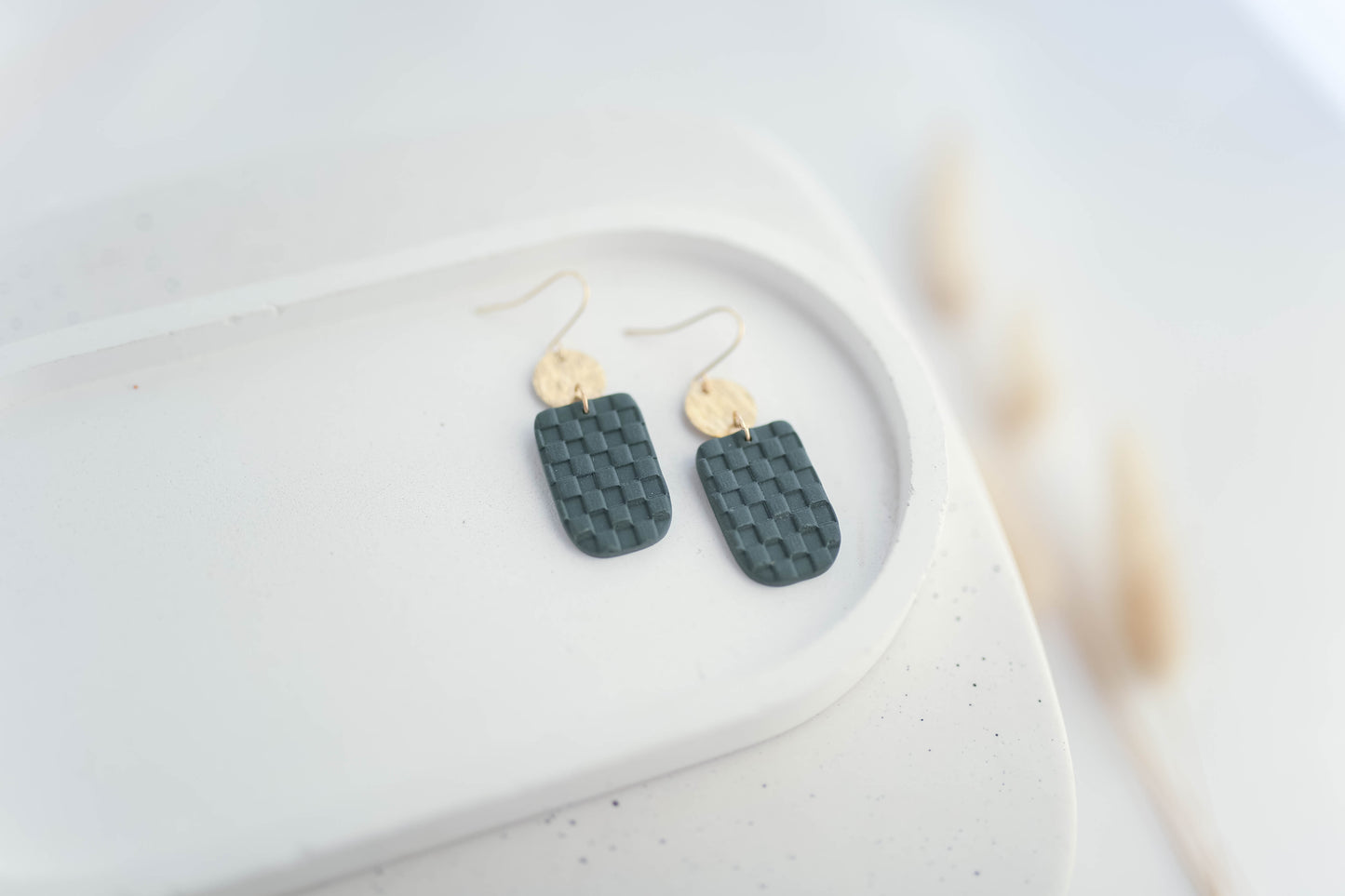 Clay Earrings | Checkered Dangles | Autumn Vibes Collection