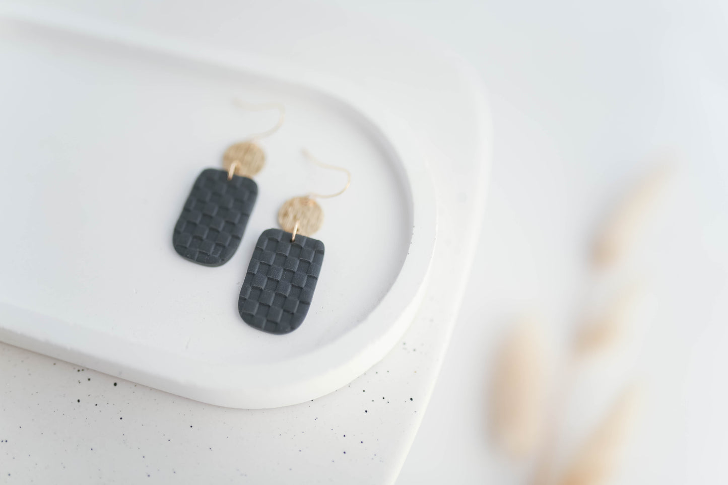 Clay Earrings | Checkered Dangles | Autumn Vibes Collection