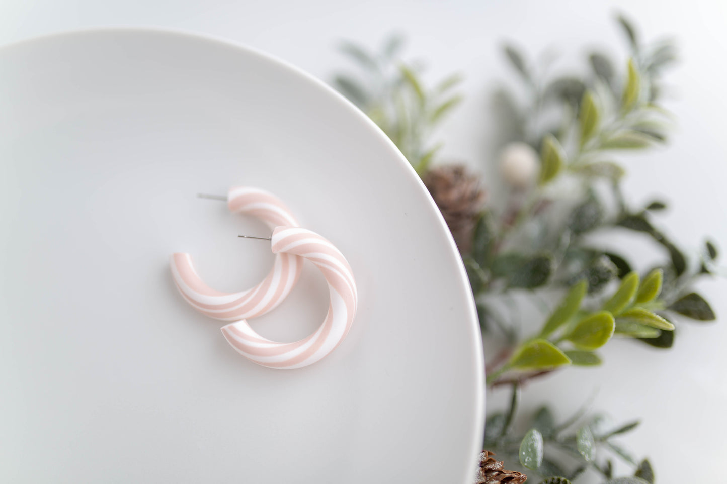 Clay Earrings | Candy Cane Hoops | Merry Everything