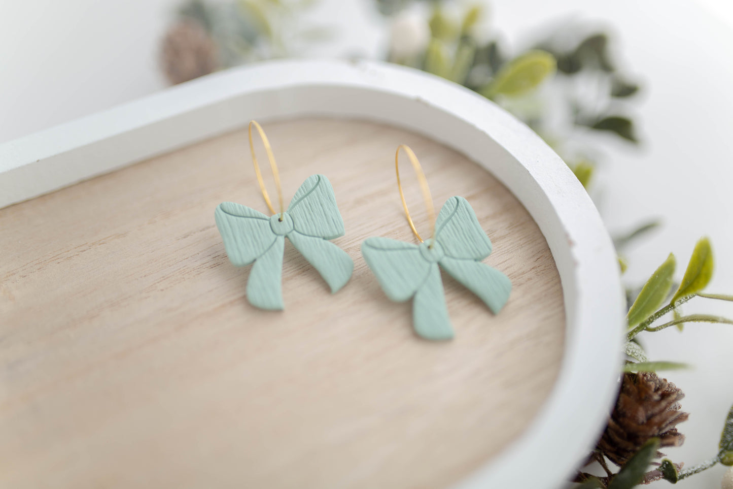 Clay Earrings | Bow Hoops | Merry Everything