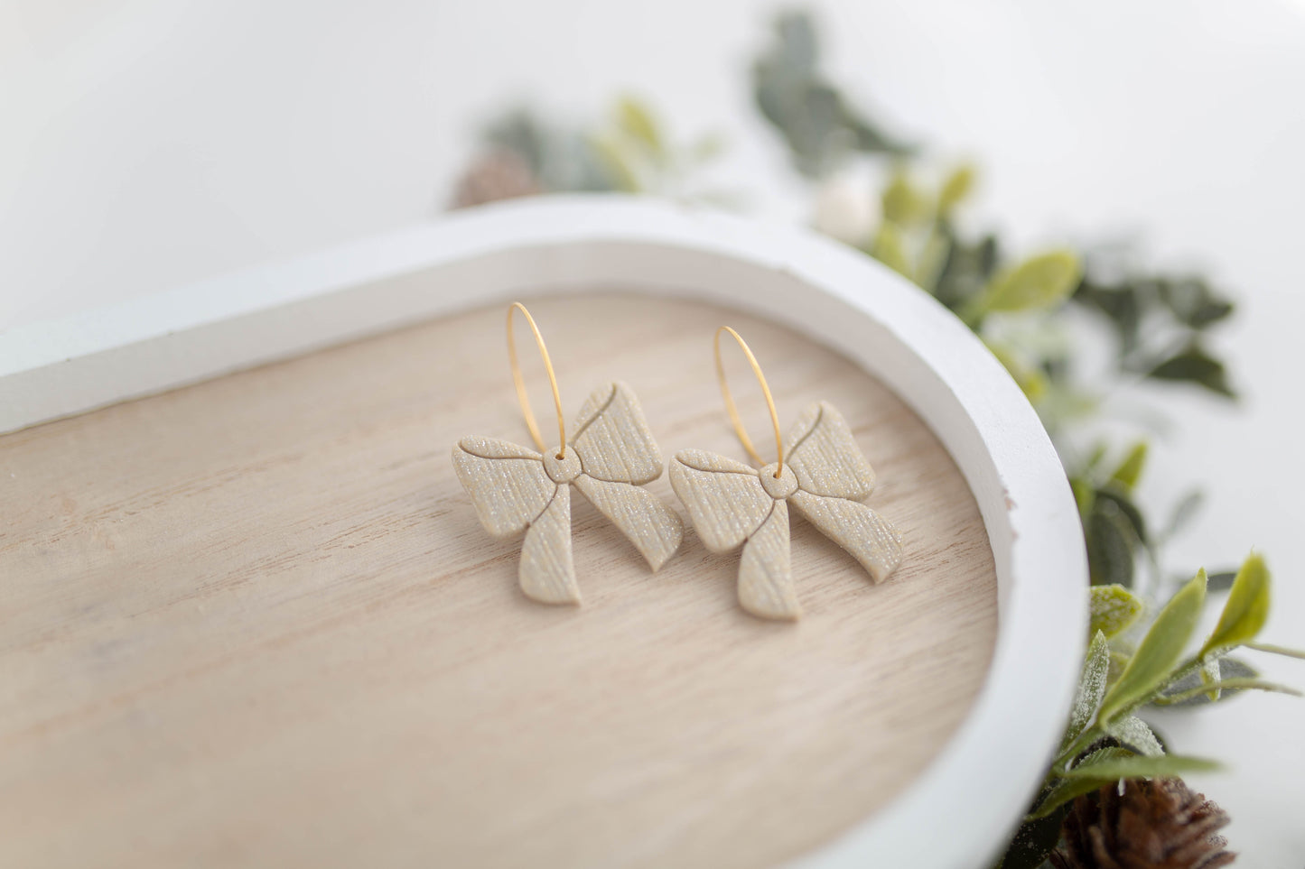 Clay Earrings | Bow Hoops | Merry Everything
