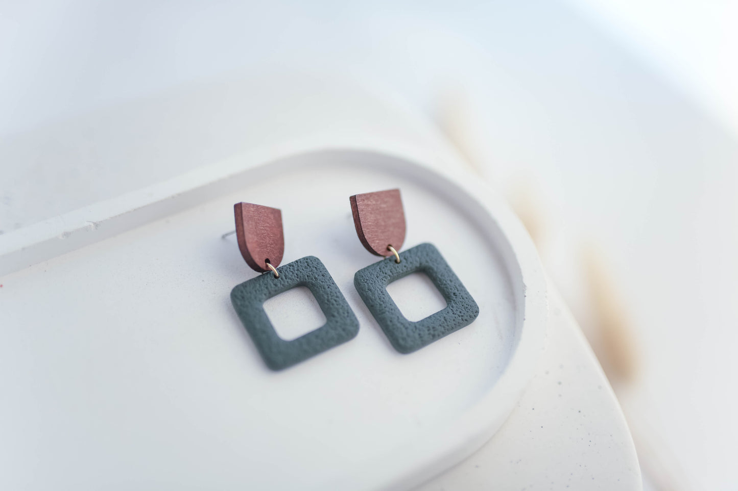 Clay Earrings | Square Dangles | Autumn Vibes Collection