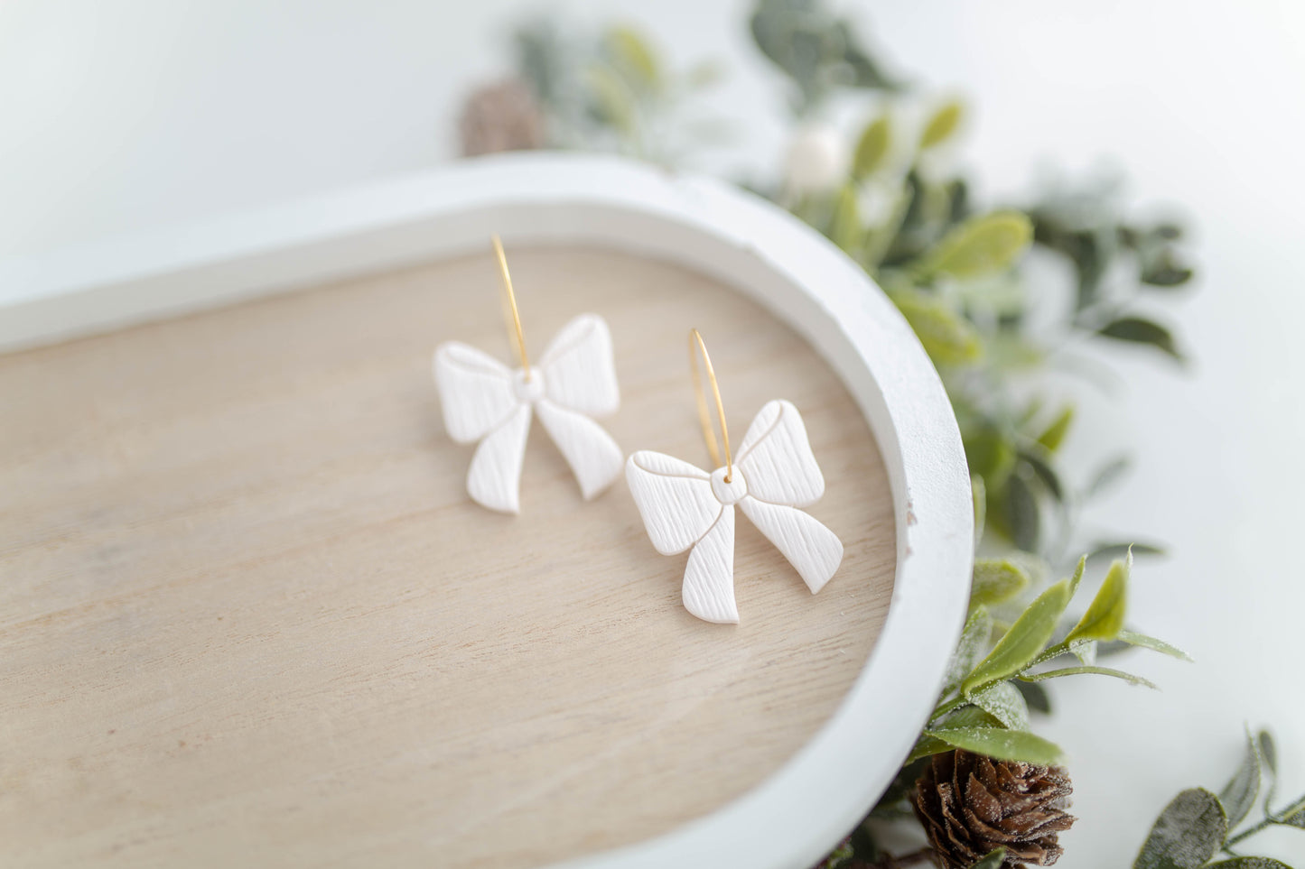 Clay Earrings | Bow Hoops | Merry Everything