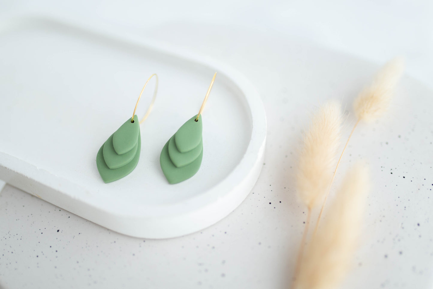 Clay Earrings | Stacked Hoops | Happy Collection