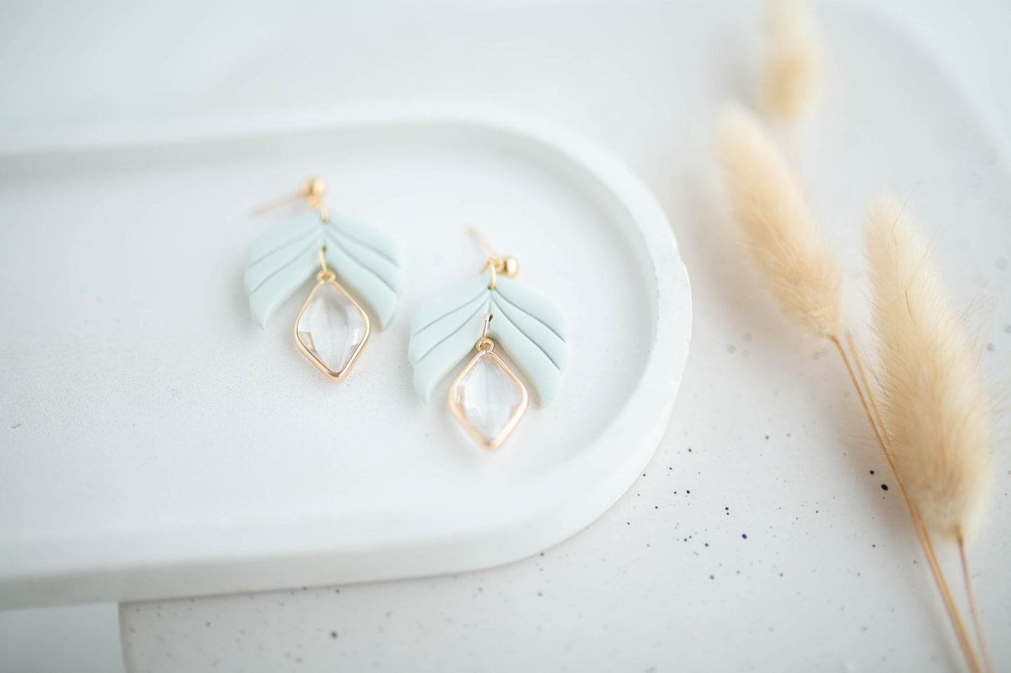 Clay Earrings | Happy Leaf Dangles | Happy Collection