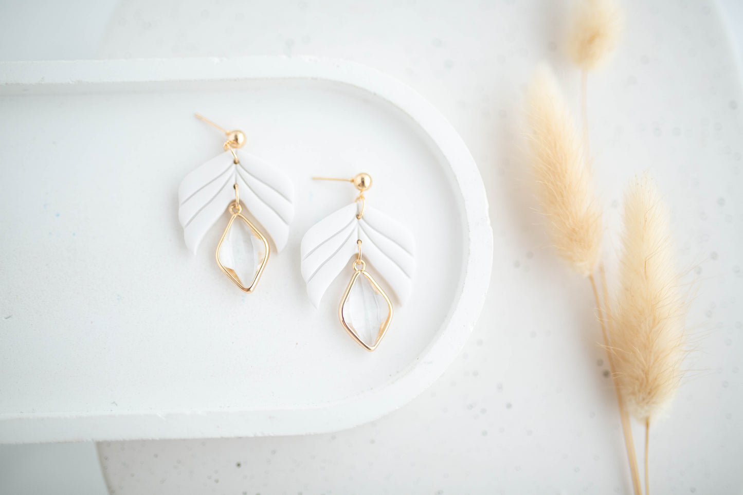 Clay Earrings | Happy Leaf Dangles | Happy Collection
