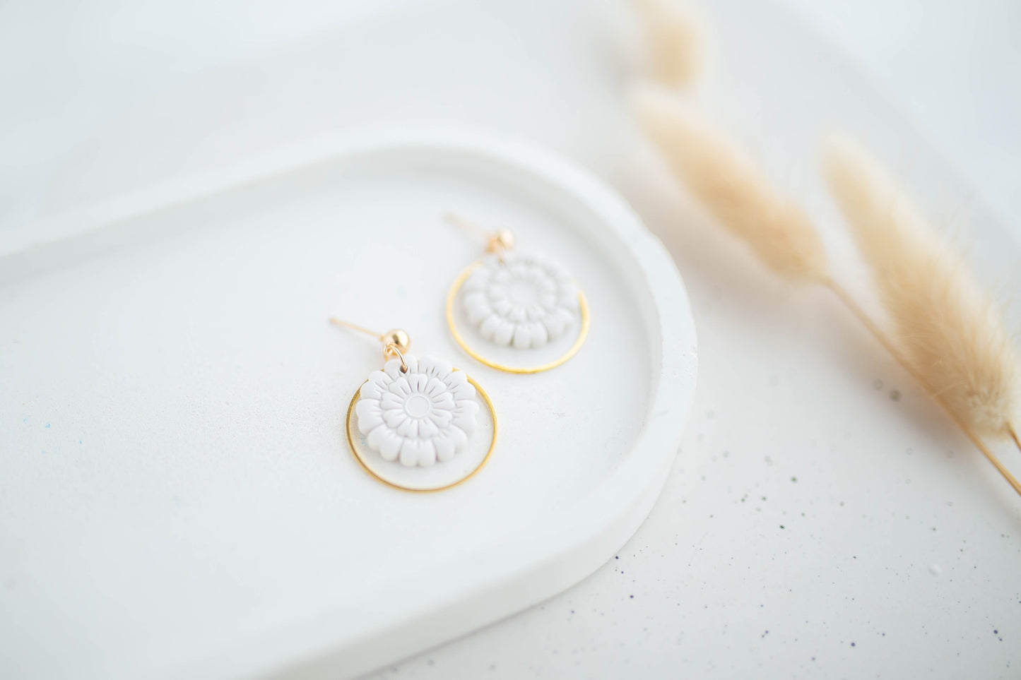 Clay Earrings | Dainty Happy Flowers | Happy Collection