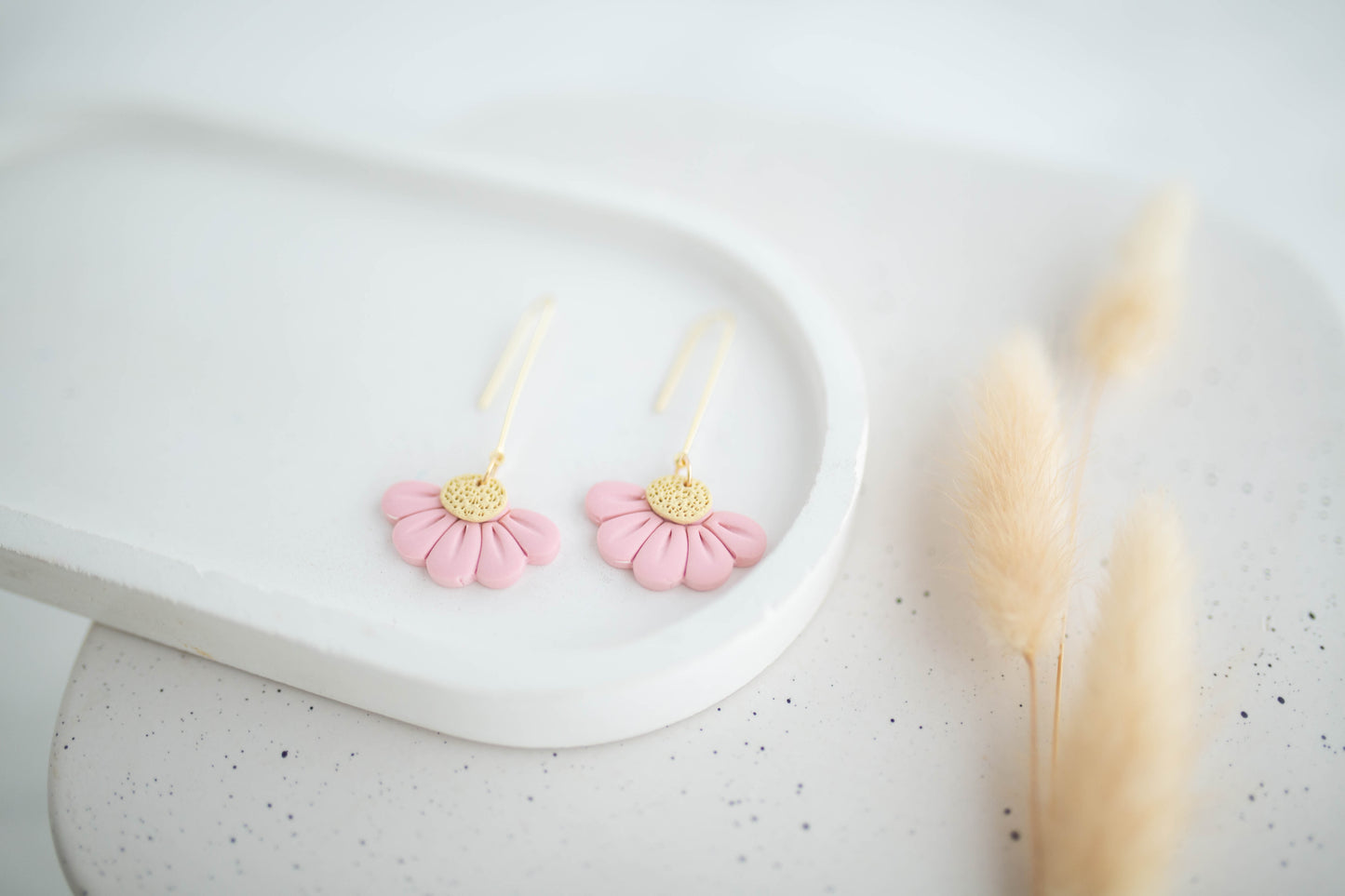 Clay Earrings | Longline Lazy Daisies| Happy Collection