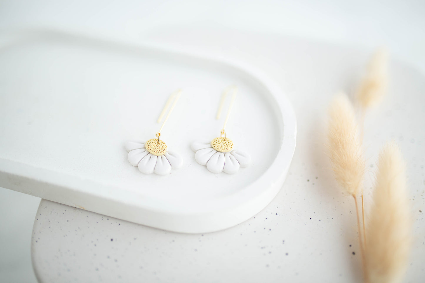 Clay Earrings | Longline Lazy Daisies| Happy Collection