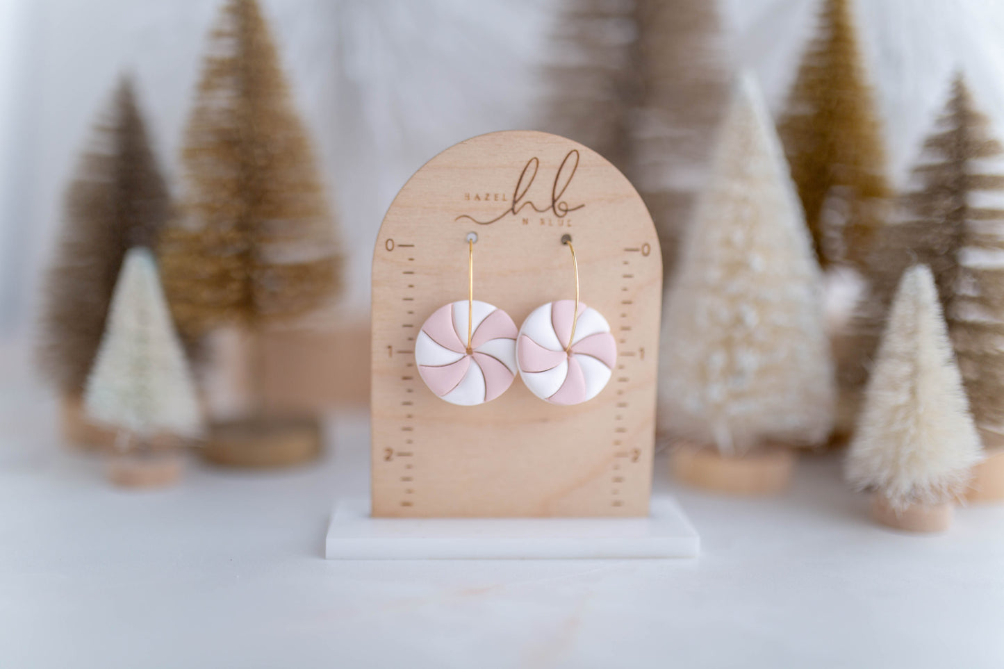 Clay Earrings | Peppermint Hoops | Merry Everything