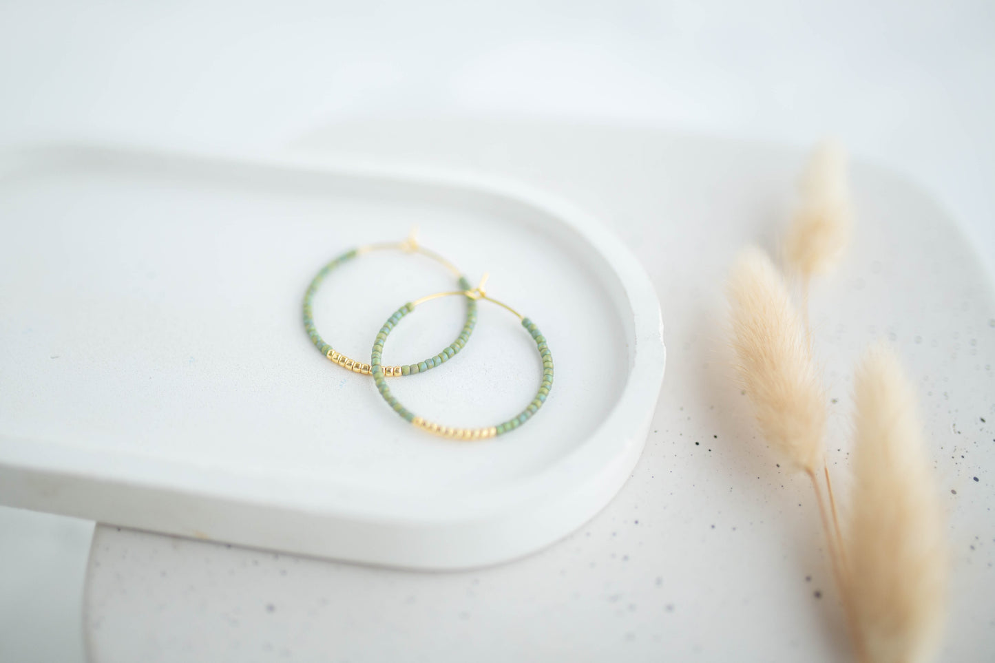 Beaded Earrings | Happy Beaded Hoops | Happy Collection