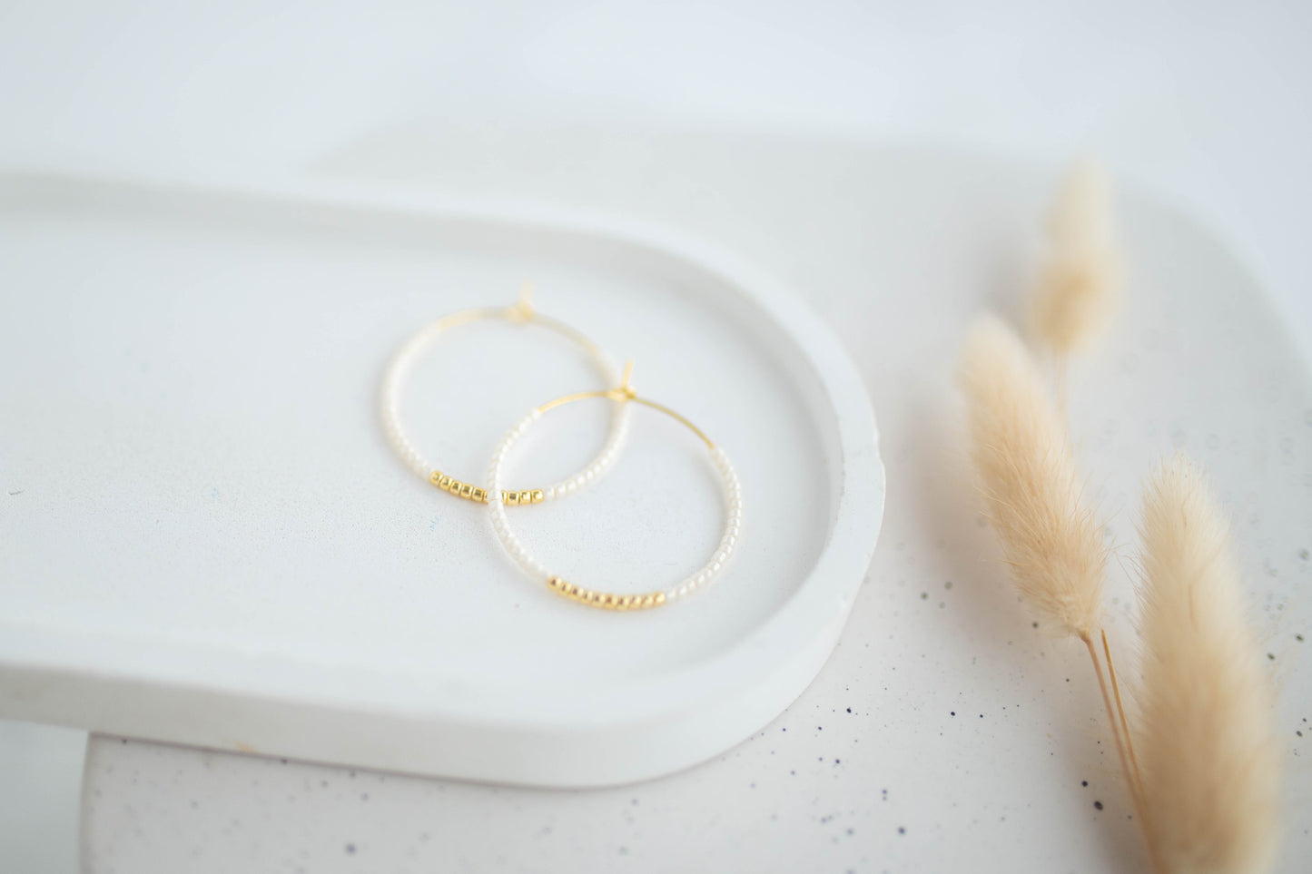 Beaded Earrings | Happy Beaded Hoops | Happy Collection