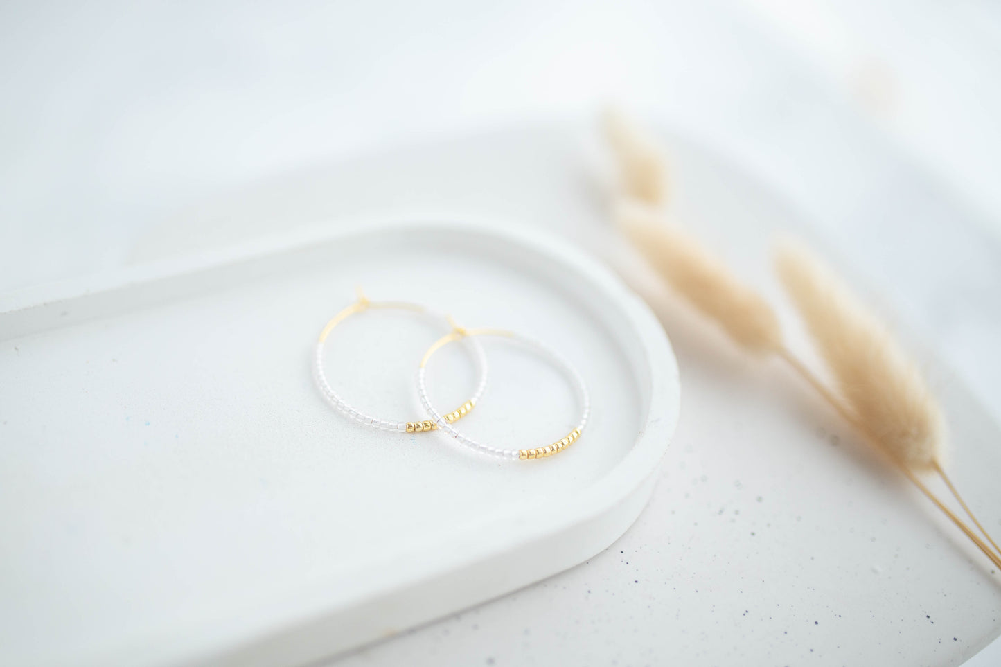 Beaded Earrings | Happy Beaded Hoops | Happy Collection