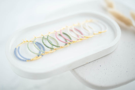 Beaded Earrings | Happy Beaded Hoops | Happy Collection
