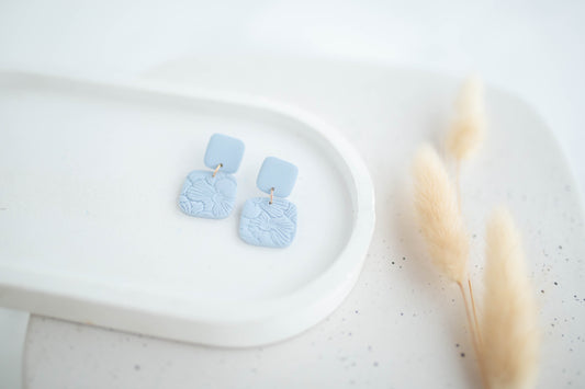 Clay Earrings | Happy Square Dangles | Happy Collection