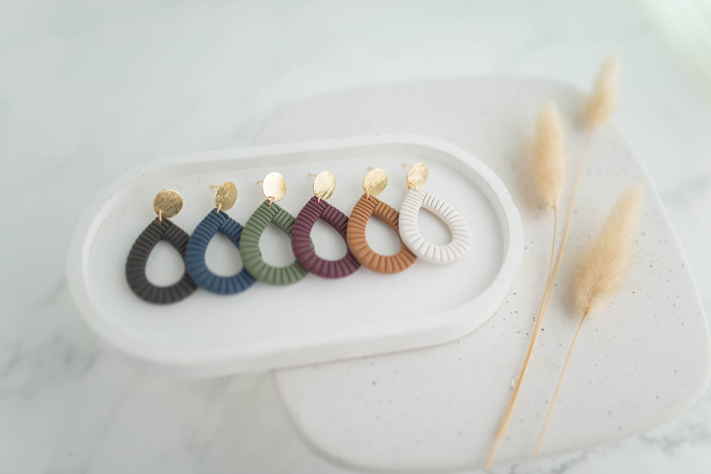 Clay Earrings | Teardrop Dangles | Autum Edit Collection