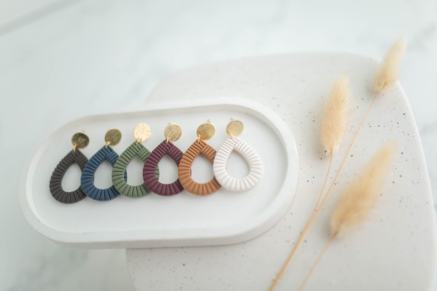 Clay Earrings | Teardrop Dangles | Autum Edit Collection
