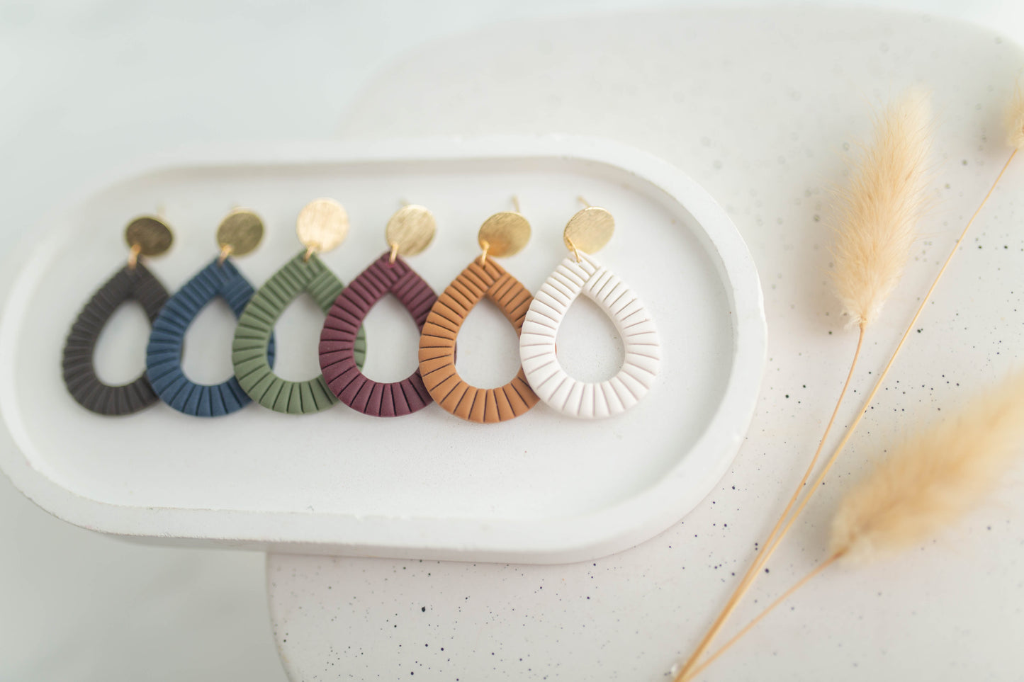 Clay Earrings | Teardrop Dangles | Autum Edit Collection