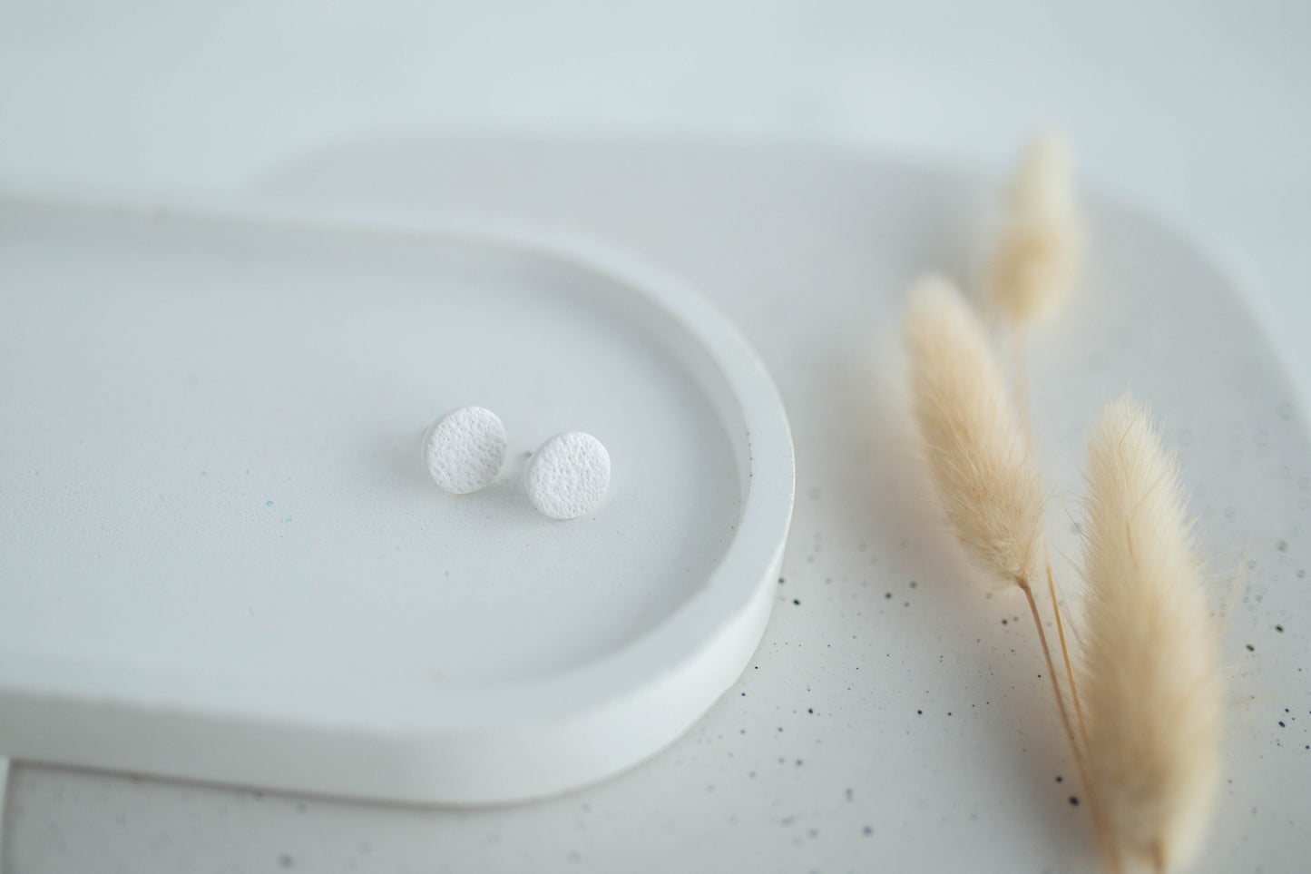 Clay Earrings | Round Studs | Happy Collection