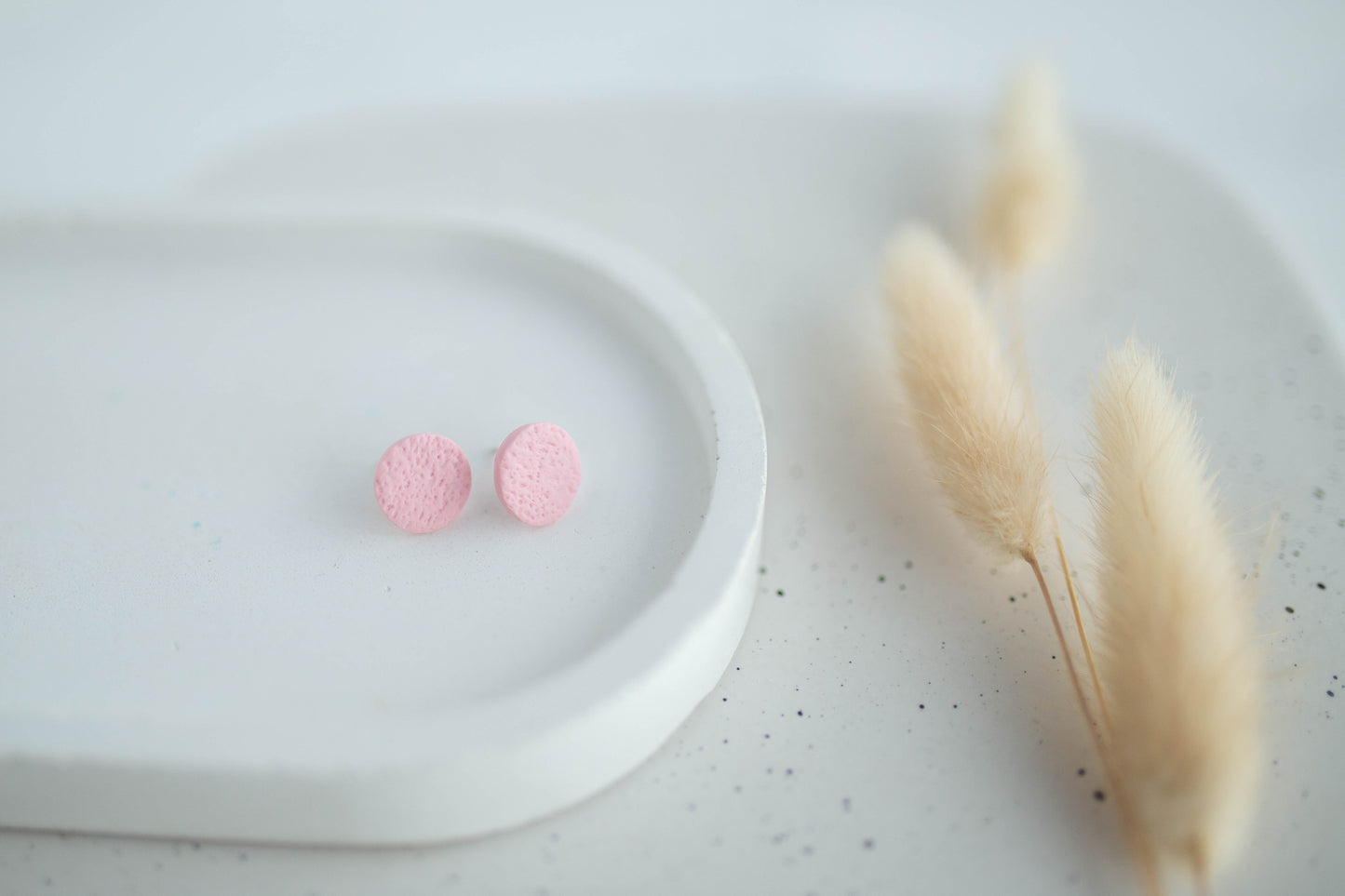 Clay Earrings | Round Studs | Happy Collection
