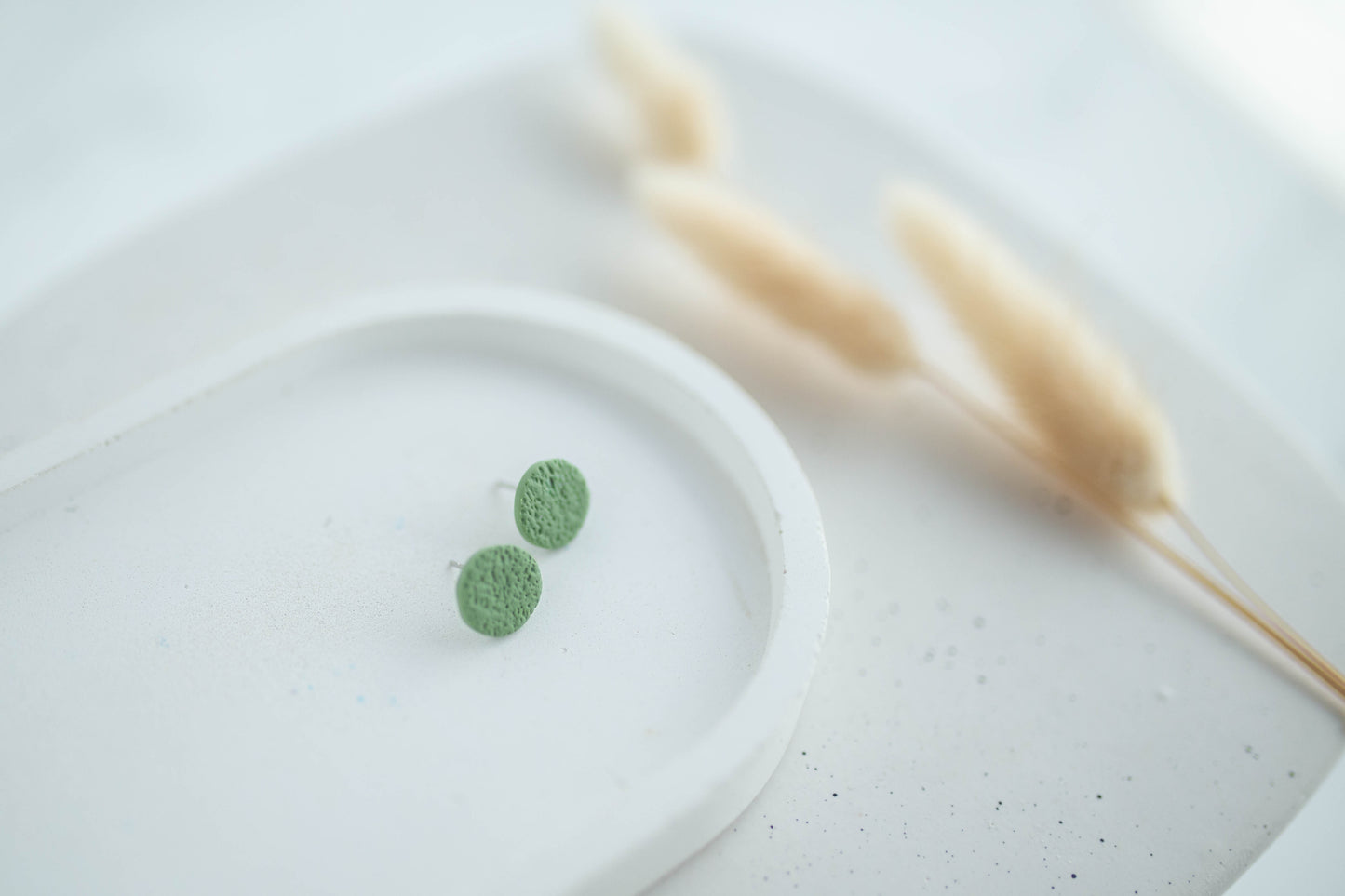 Clay Earrings | Round Studs | Happy Collection