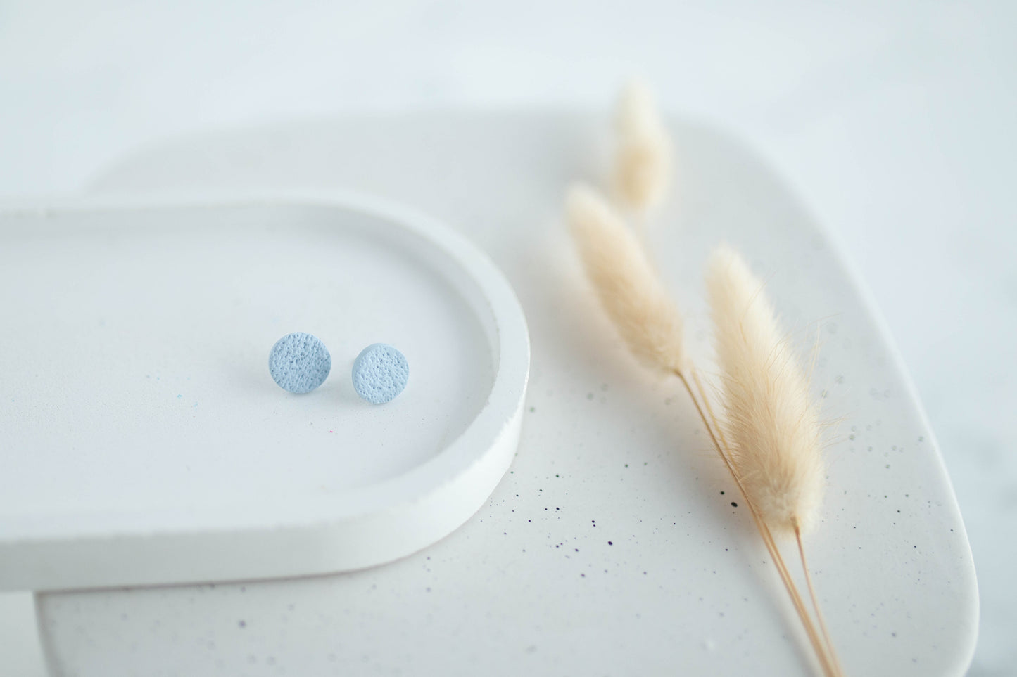 Clay Earrings | Round Studs | Happy Collection