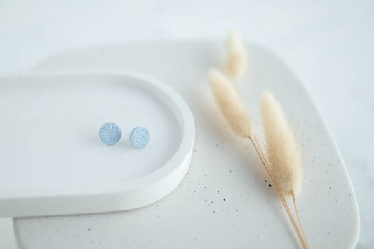 Clay Earrings | Round Studs | Happy Collection
