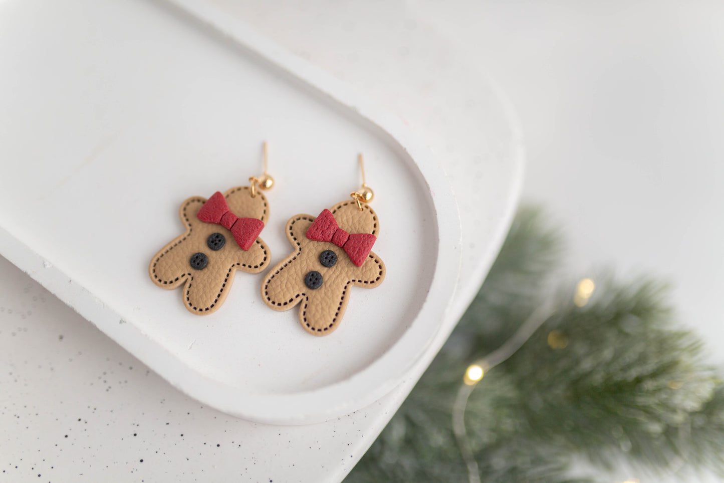 Clay Earrings | Gingerbread Men| Merry+Bright Collection