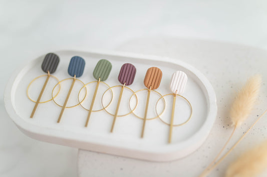 Clay Earrings | Corduroy Dangles | Autumn Edit