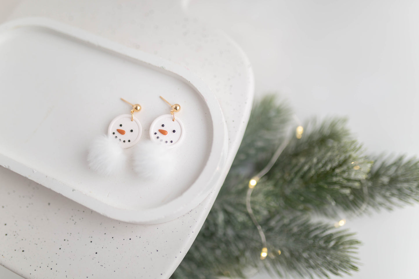 Clay Earrings | Reindeer + Snowman Dangles | Merry+Bright Collection