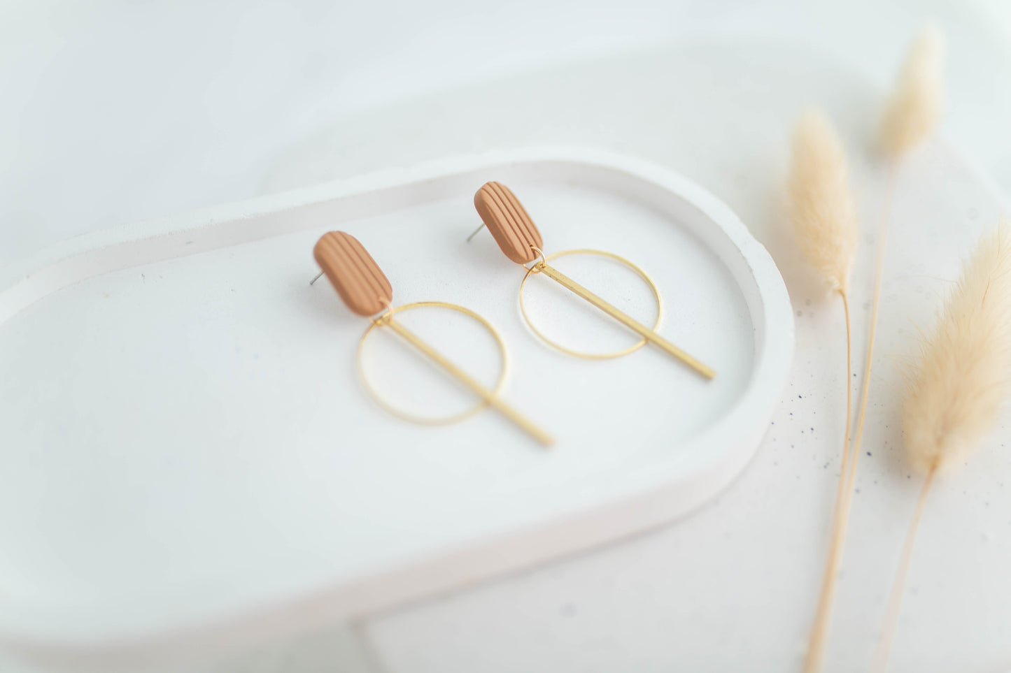 Clay Earrings | Corduroy Dangles | Autumn Edit