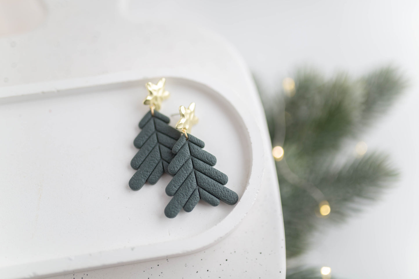 Clay Earrings | Tree Dangles | Merry+Bright Collection