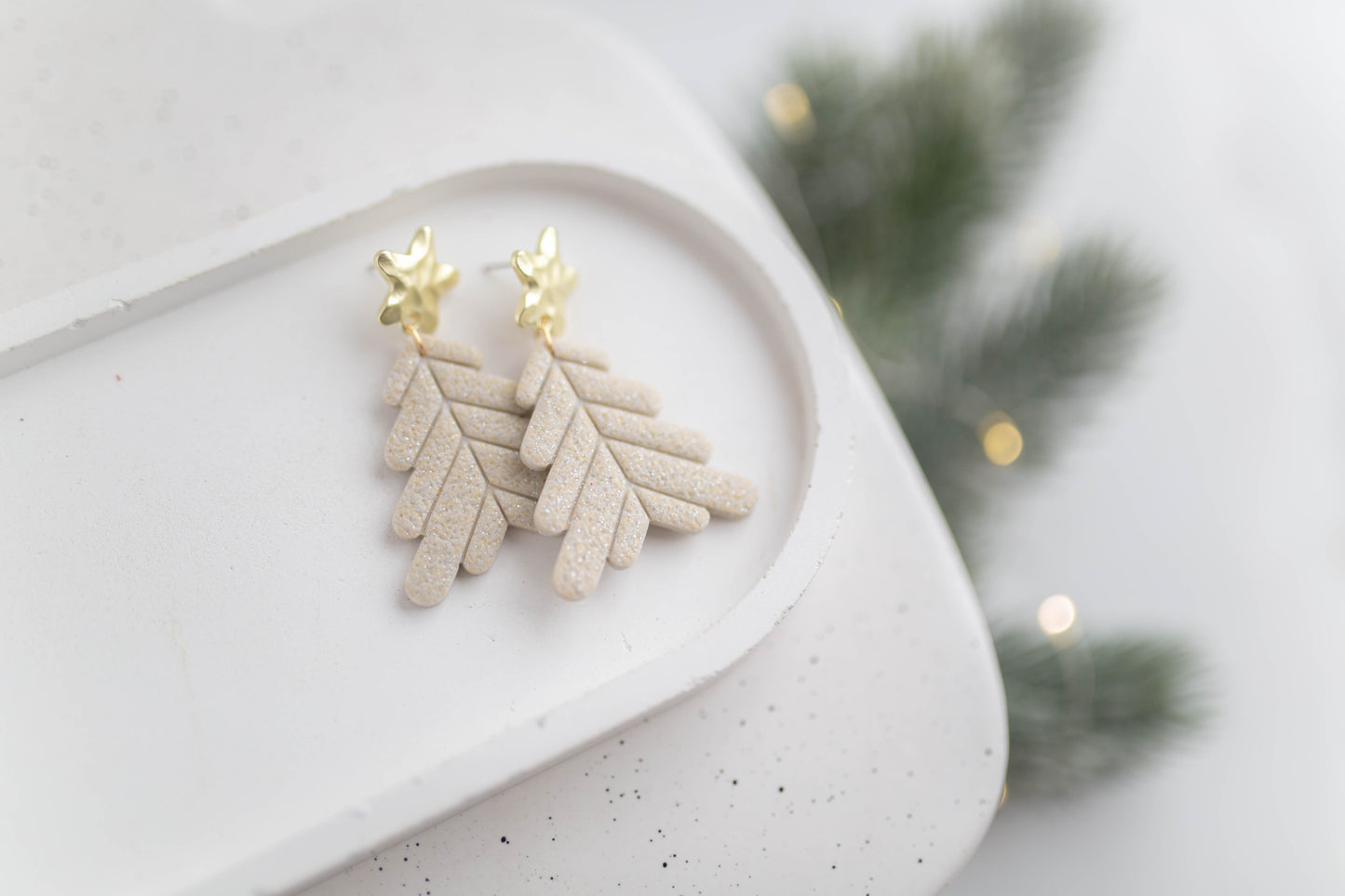 Clay Earrings | Tree Dangles | Merry+Bright Collection