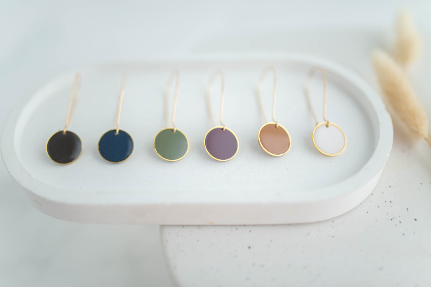 Clay Earrings | Longline Circle Dangles | Autumn Edit