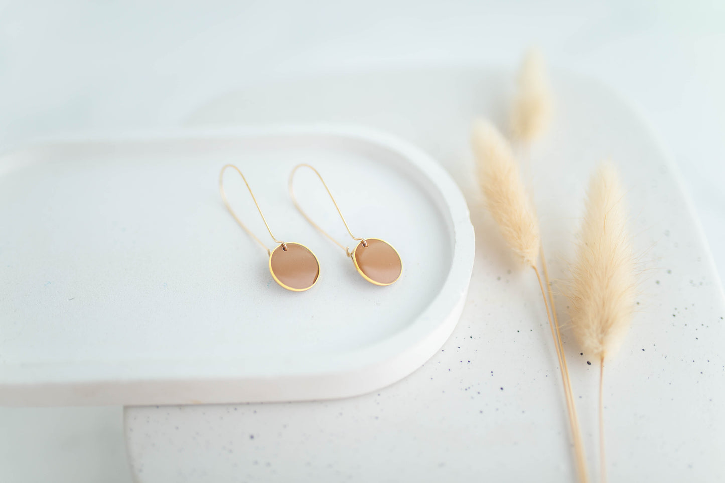 Clay Earrings | Longline Circle Dangles | Autumn Edit