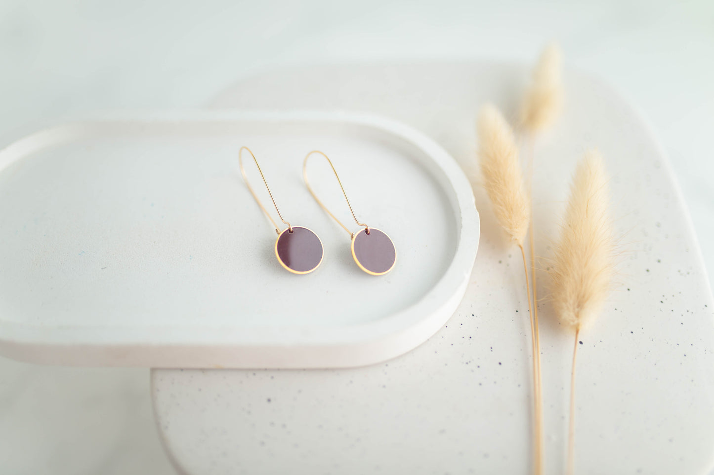 Clay Earrings | Longline Circle Dangles | Autumn Edit