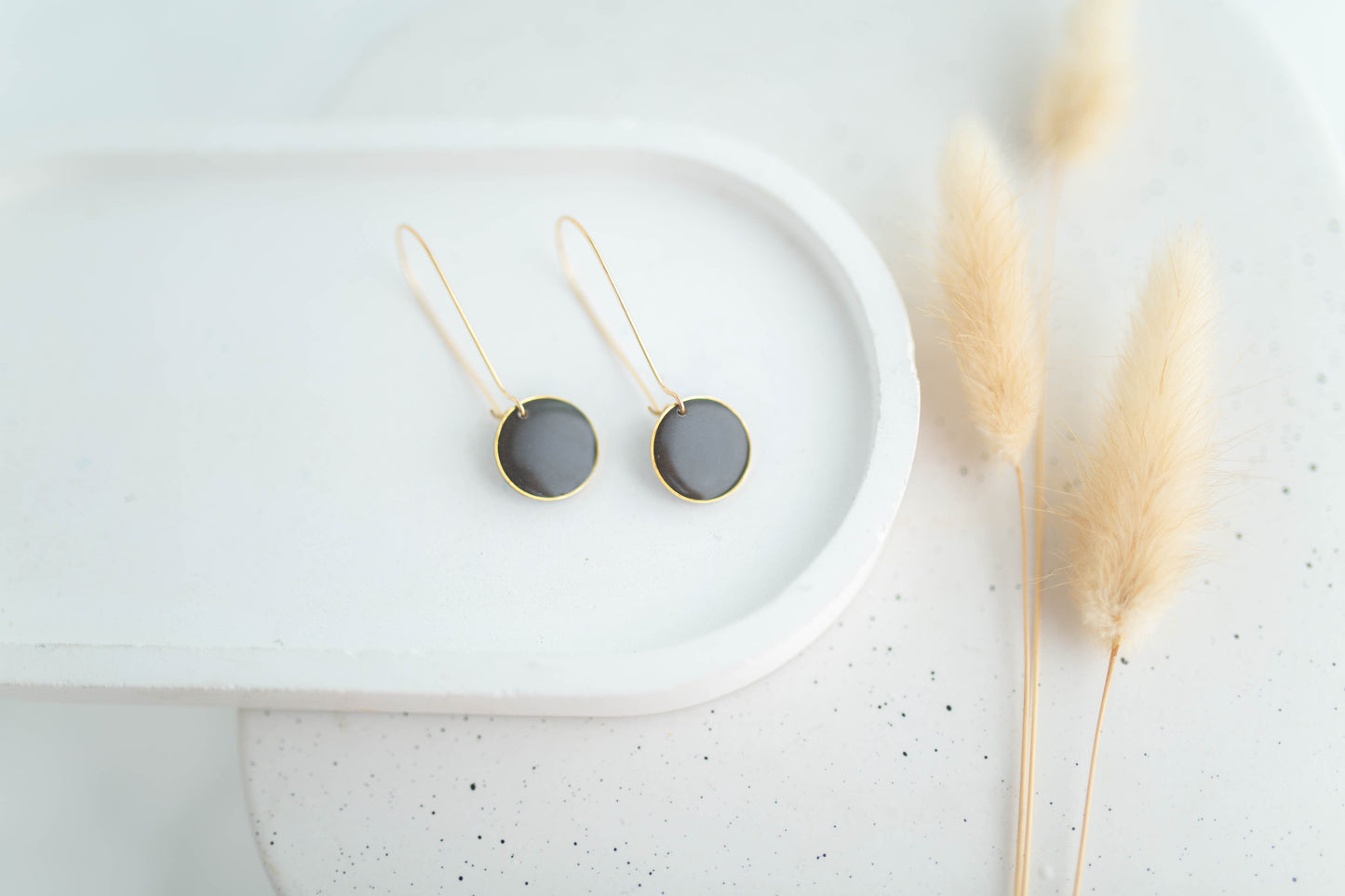 Clay Earrings | Longline Circle Dangles | Autumn Edit