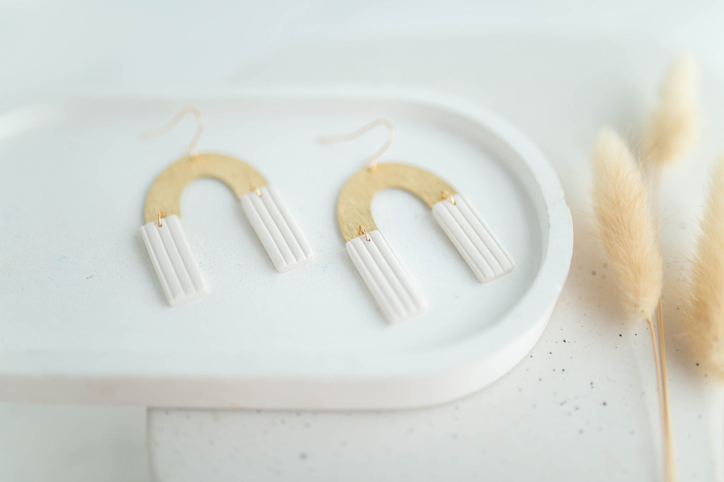 Clay Earrings | Corduroy Arch Dangles | Autumn Edit