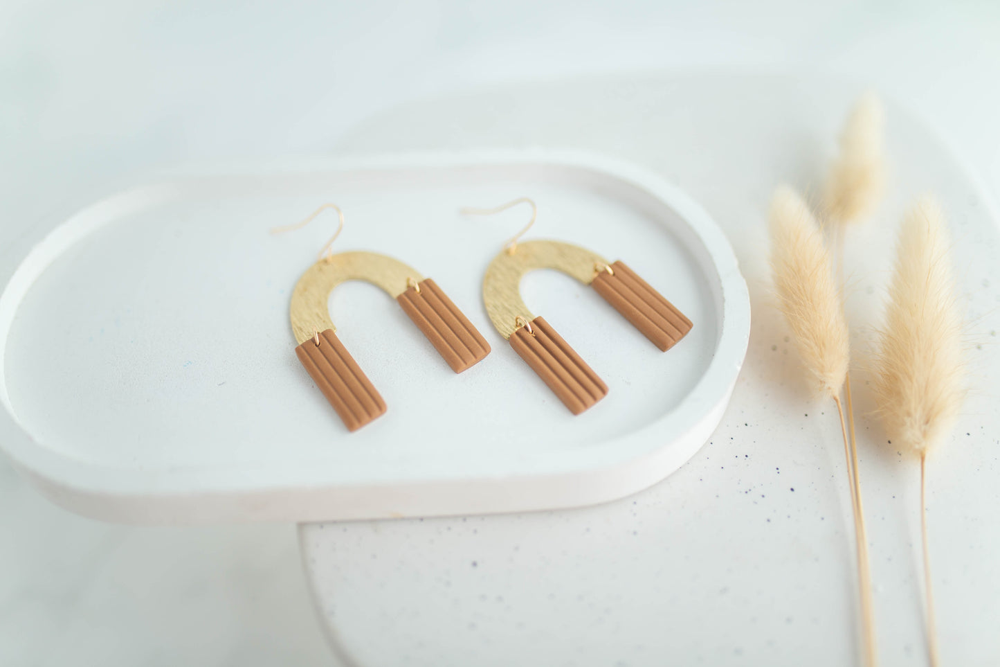 Clay Earrings | Corduroy Arch Dangles | Autumn Edit