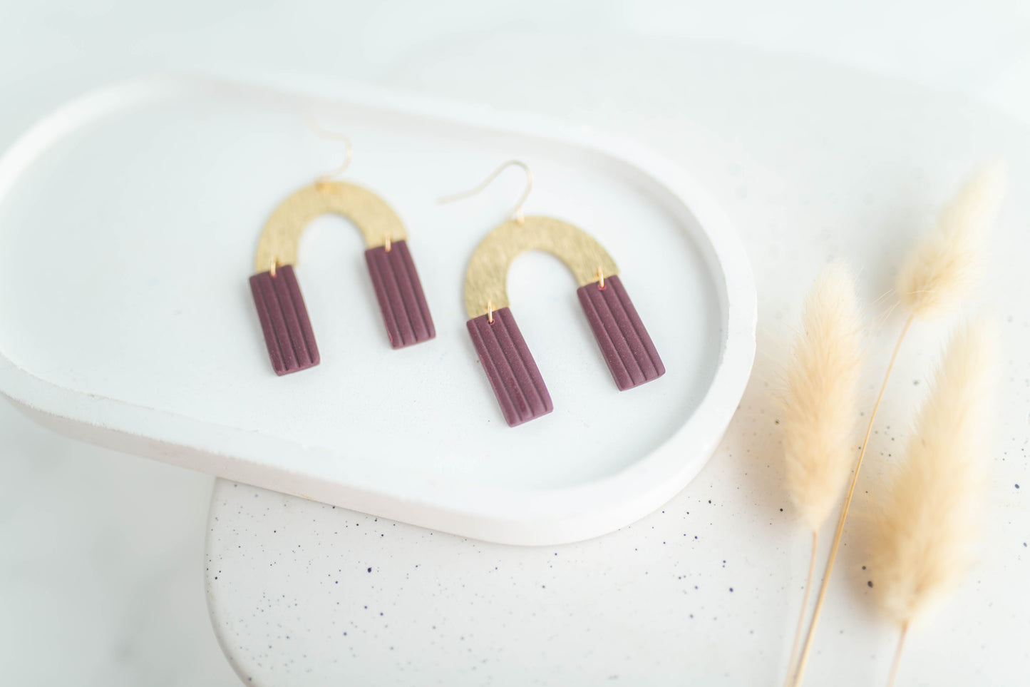 Clay Earrings | Corduroy Arch Dangles | Autumn Edit