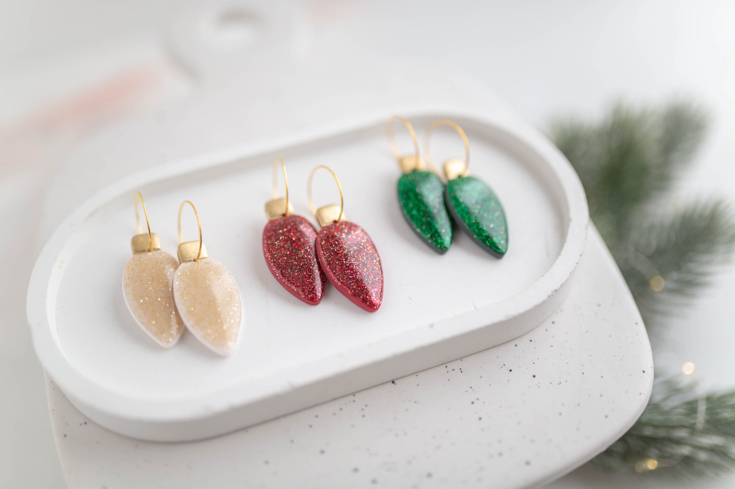 Clay Earrings | Festive Lights Hoops| Merry+Bright Collection