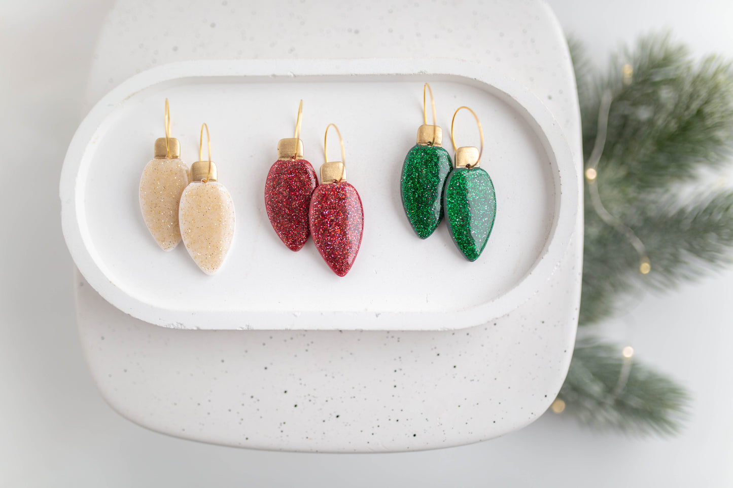 Clay Earrings | Festive Lights Hoops| Merry+Bright Collection