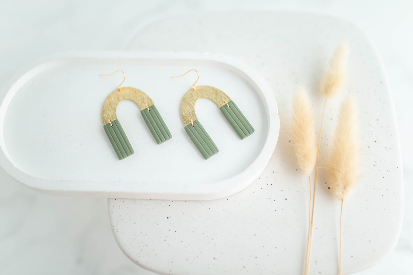 Clay Earrings | Corduroy Arch Dangles | Autumn Edit