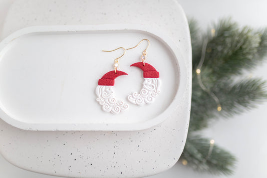 Clay Earrings | Santa Moon Dangles | Merry+Bright Collection